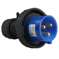 Pin and Sleeve Plug Devices 888-2169-NS IEC 60309 Cable Mount Plug, IP67 Rated, 30A 250V, 32A 220-250V, 6H, IEC 309 International Pin and Sleeve Devices  